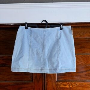 Light Wash Denim Mini Skirt